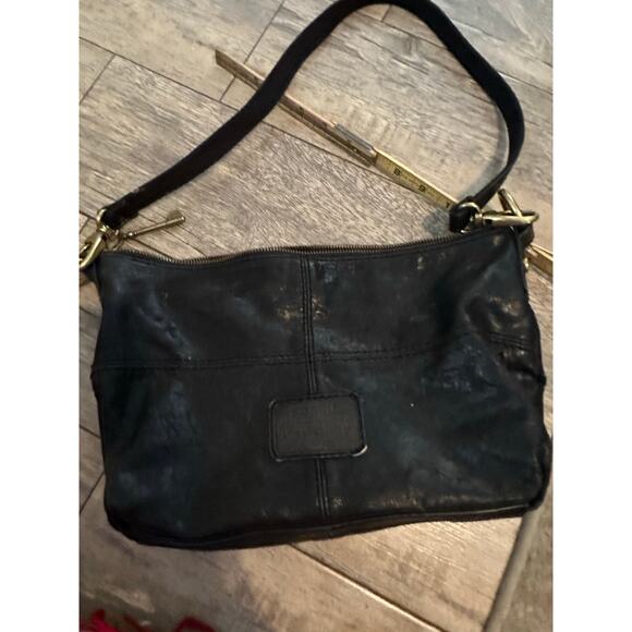 Vintage Fossil Women's Black Leather Foldover Modern Cargo Crossbody Bag - Picture 10 of 11